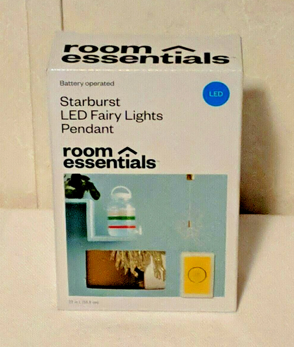 Room Essentials Starburst LED Fairy Lights Pendant 22 in Long